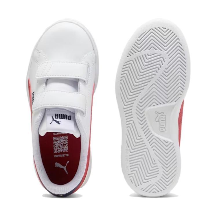 PUMA Smash 3.0 Low top Kids' Skateboarding Shoes White Red Kids' 392033-12