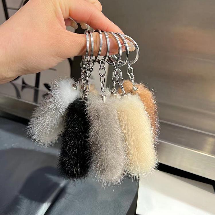 Мини Милый Мех Норки Маленький Хвост Брелок Подвеска для Ключей Автомобиля Интернет Знаменитость Плюшевый Хвост Подвеска для Задней Сумки Подарок