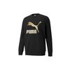 Puma Classics Logo Crew Sweatshirt With Metallic Print Men Sweatshirt Black 531367-51