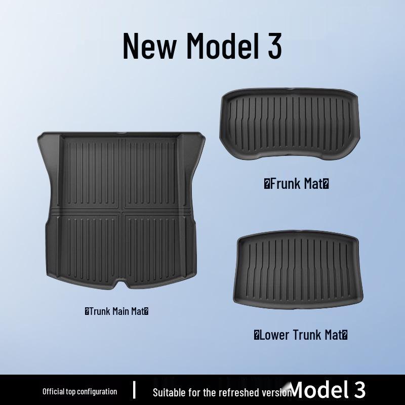 Обновленные коврики в багажник Tesla Model 3/Y из ТПЭ: Защитные аксессуары для передней и задней части