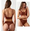 Комплект нижнего белья Женский сексуальный топ-топ с бретельками через шею Тонкий французский треугольный бюстгальтер без стального кольца со сборками