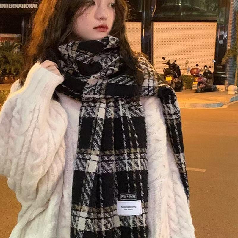Женский европейский и американский стиль, длинная бахрома, мохеровый шарф - Теплый осенне-зимний шарф и грелка для шеи