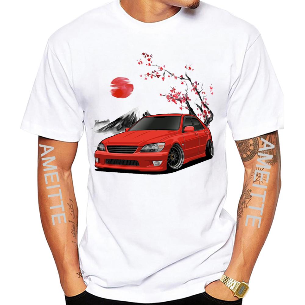 Summer Men Short Sleeve IS200 With Cherry Blossom Tree Designed T-Shirt Legend Car TShirts Boy