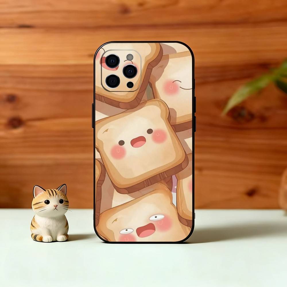 Милый рисунок хлеба Чехол для телефона Силиконовый Мягкий Для IPhone 17 16 15 14 13 12 11 X XR Plus Pro Max Plus