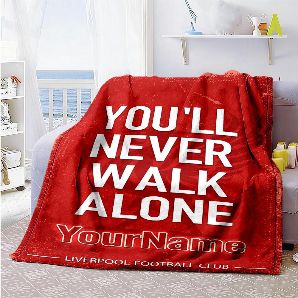 Liverpool Customize Your Name Blanket Throw Personalized Blanket Soft & Cozy for Seaside Bed Bedding Sofa All-Season Use Gifts For Family Or Friends
