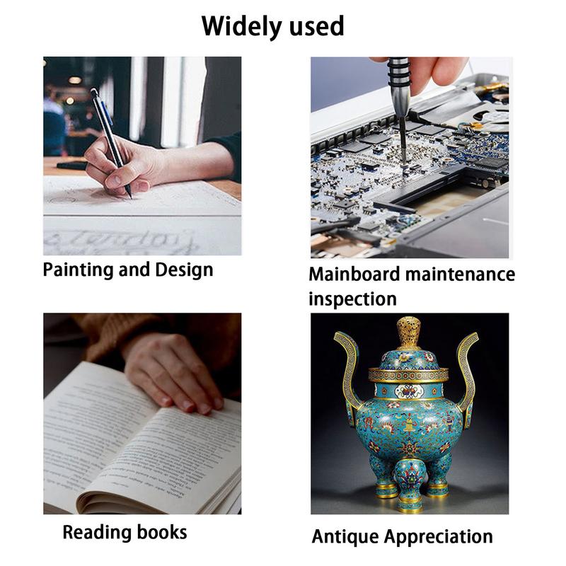 Светодиодная лупа 16X Лупа с подсветкой Маленькая лупа Портативная лупа для исследований, работы вблизи, рукоделия, для пожилых людей