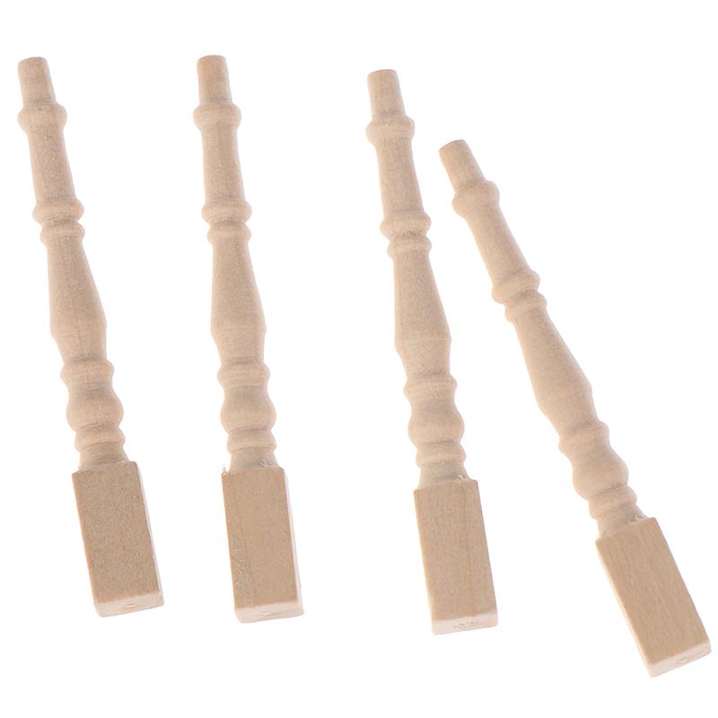 1:12 Dollhouse Miniature Wooden Chair Table Leg Diy Furniture Accessories Toys