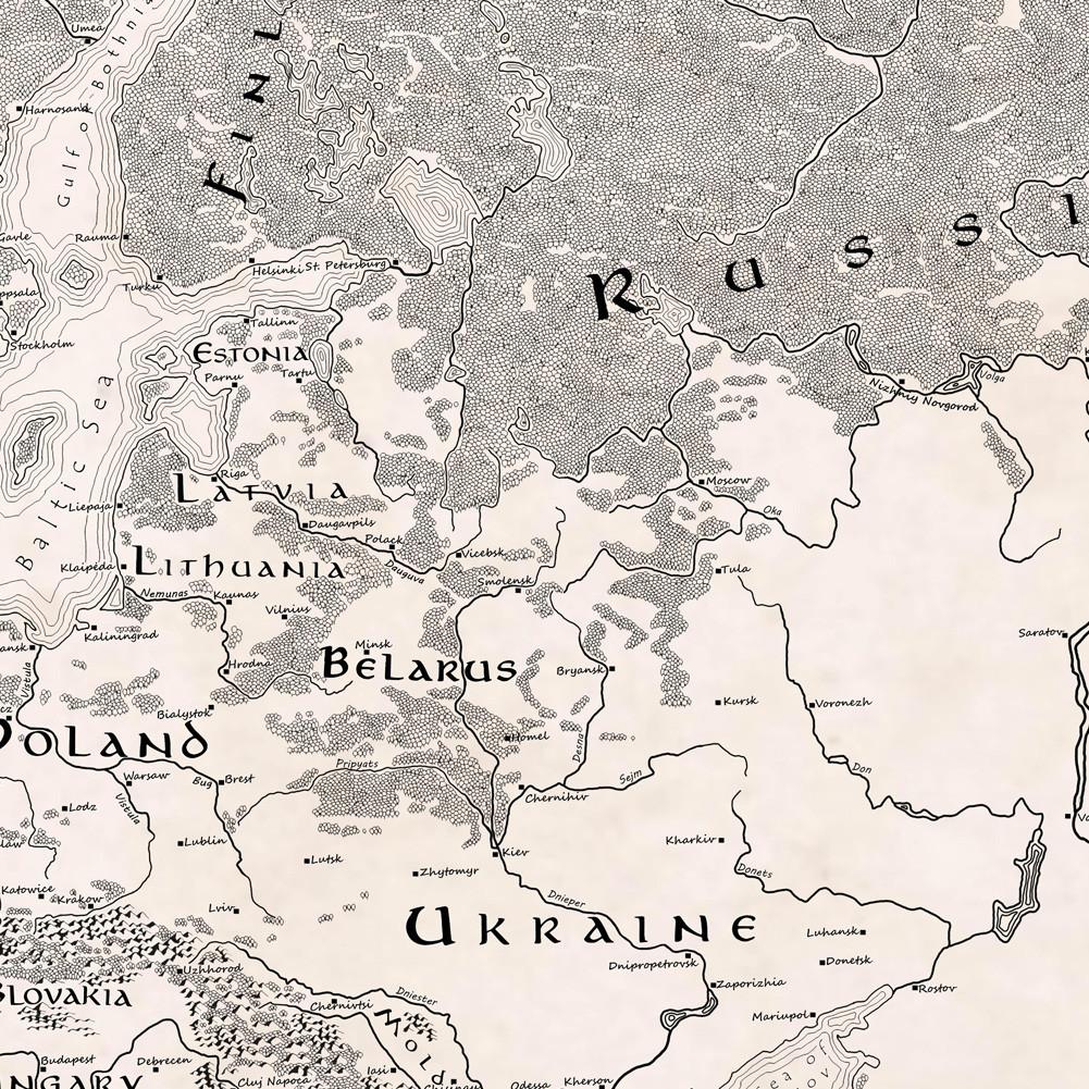 Карта Европы - необрамленная винтажная образовательная настенная живопись для домашнего офиса, декор, подарок, образовательная настенная живопись, декоративная карта