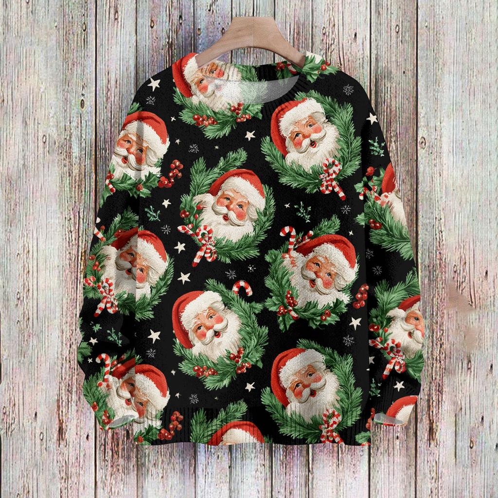 Christmas Sweatshirts For Women Knit Sweater Cute Shirt Fall Crewneck Pullover Tops