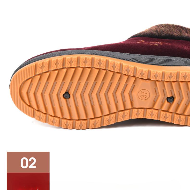 Женская обувь Зимняя обувь для пожилых Хлопковая обувь Женская Бархатная Теплая Обувь для пожилых Мягкая подошва Бабушкина Хлопковая обувь