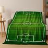 Green Black Football Field Stadium Art Flannel Blanket,Cozy Soft Throw Blanket for Home Bedroom Bed Sofa Picnic Cover Kids Gift