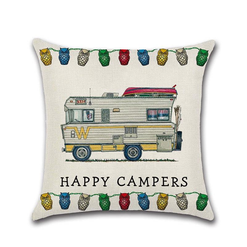 Декоративная наволочка на подушку-плед для дивана Happy Campers, идеально подходящая для домашнего декора