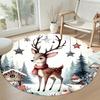 Elk Round Office Rug Perfect for Entryway Study room Playrooms Foyer Anti-slip Round Rug Decorate Offices Perfect Gift for Friends Family