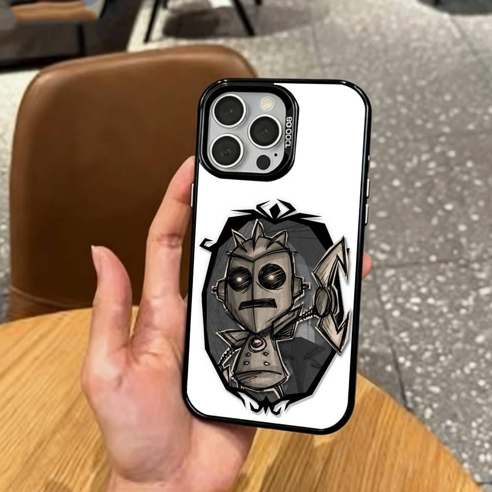 D-Don T G-Game S-Starve Phone Case For iPhone17,16,15,14,13,12,11 Plus,Pro Max Colored Silver Plated Inside Cover