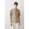 Рубашка жаккардового трикотажа HM Regular Fit, темно-бежевая