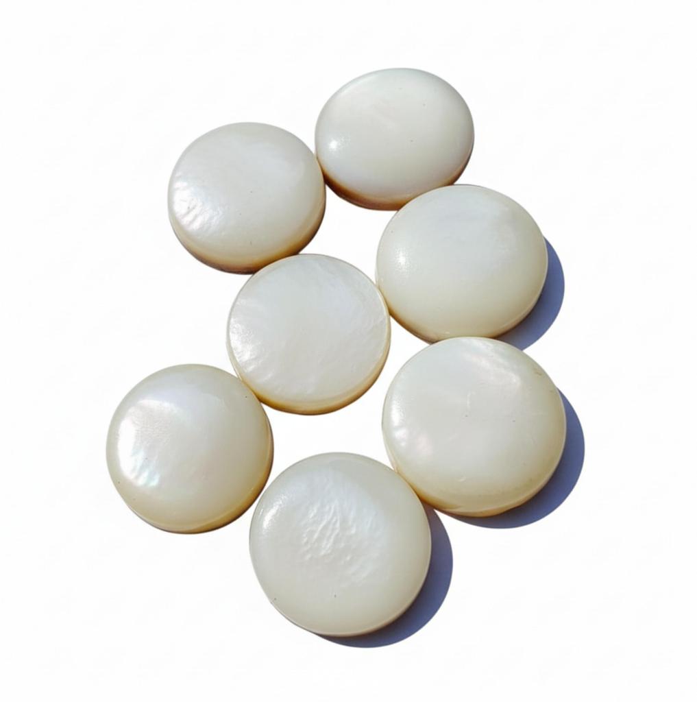 Кабошоны из перламутра, круглые драгоценные камни из белой раковины для изготовления ювелирных изделий