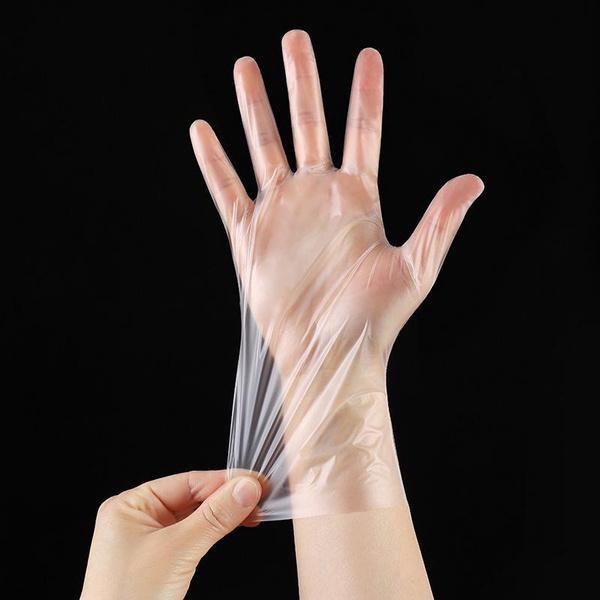 100Pcs/Box Gloves TPE Disposable Gloves Transparent Non-Slip Work Safety Food Grade Household Cleaning Gloves Disposable Gloves