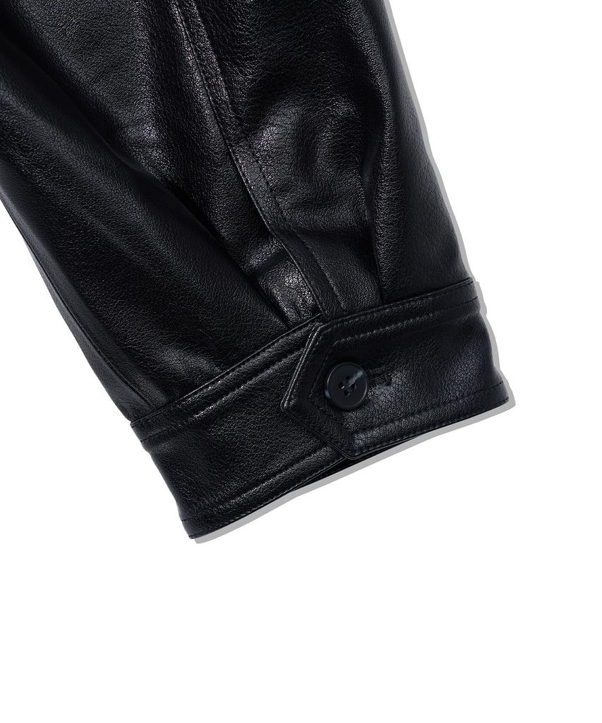 YOUHEE Crack Leather Blouson_Black