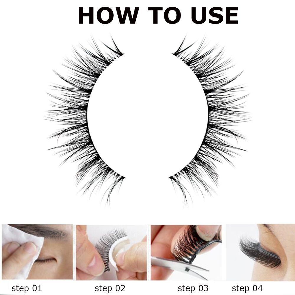 Fake Eyelashes No Glue Needed Thick Natural Curly Reusable 3D Mink Self-adhesive False Eyelashes