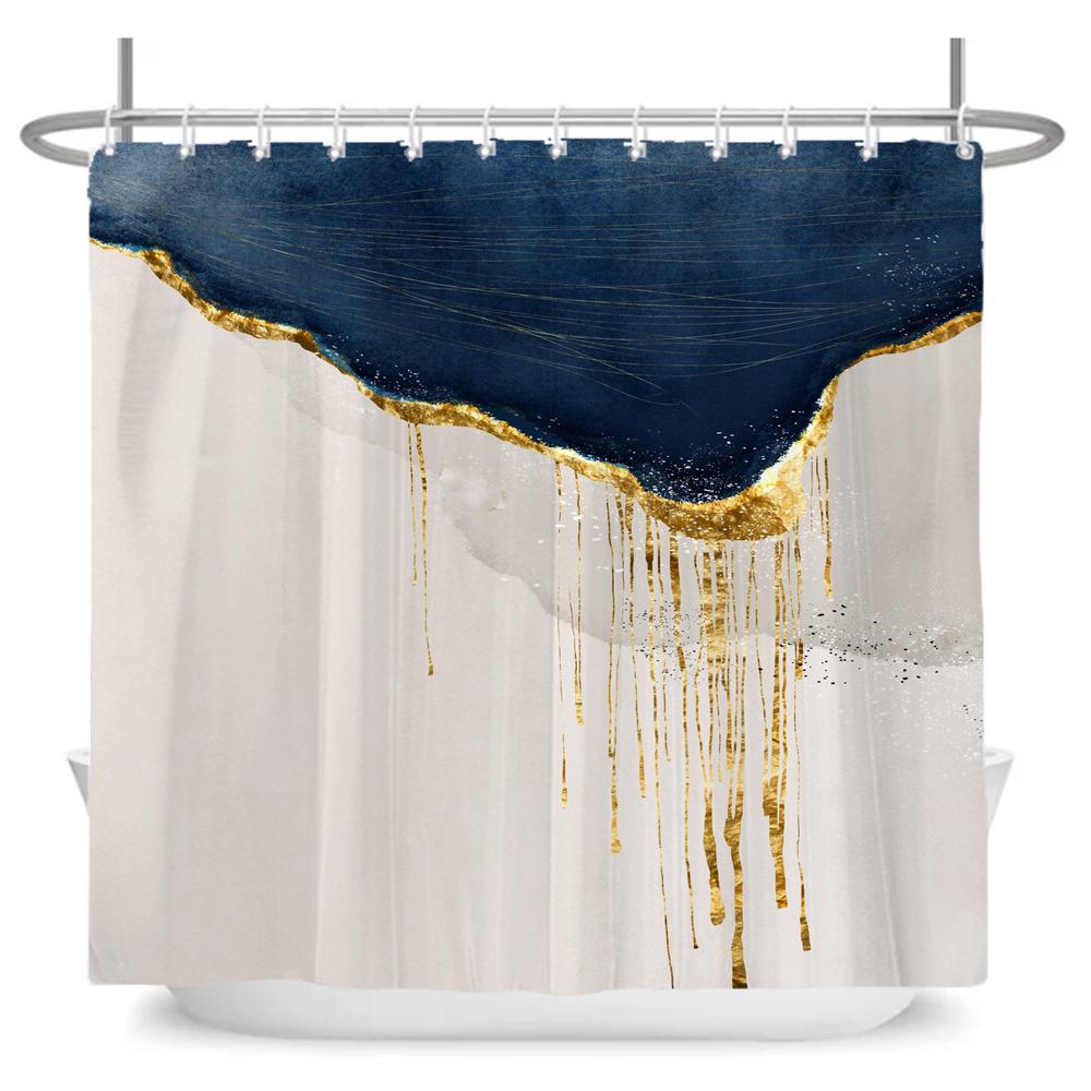 Nordic Abstract Art Shower Curtain Simple Geometry Bath Bathtub Curtain Waterproof Polyester Bathroom Curtain Accessories Decor