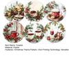 6Pcs/Set Christmas Coaster Snow Scene Pine Branch Print Coasters Waterproof Decorative Christmas Table Accessories