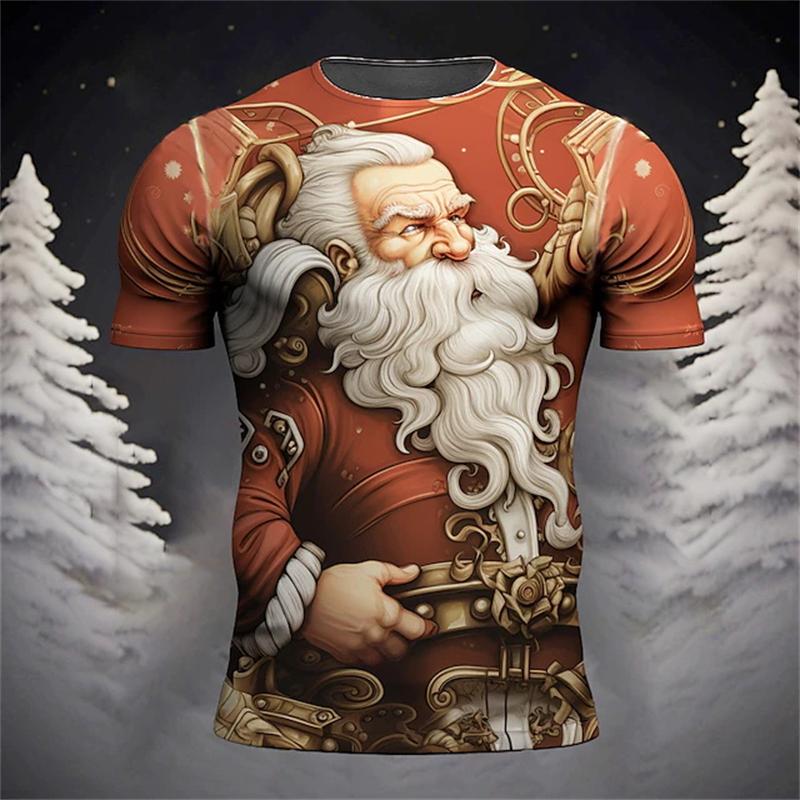 Christmas 3d Print T Shirt Fall Fashion Women's Clothing Christmas Graphic Short Sleeve Casual Oversized T-shirt Men Clothing Tee