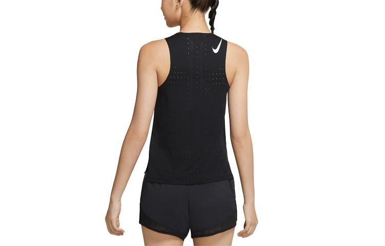 Nike Женские черные майки для бега с умеренной поддержкой и дизайном racerback CZ9386-010