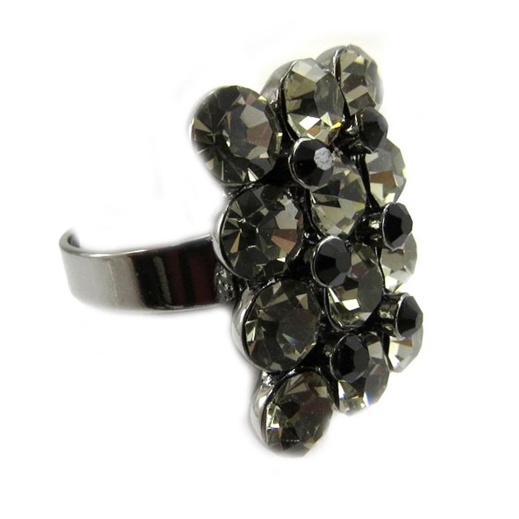 Les Trésors De Lily [E5127] — Серое дизайнерское кольцо «Crystal Love»