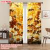 2pcs, plane printing Popular Curtain Panels Bees and Sunflowers Honeycomb Polyester Easy Install (without rod) All Seasons Use