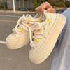 Little White Shoes Women's New Spring and Summer Platform Canvas Shoes Shell Head Shoes Ins Trendy Versatile Board Shoes