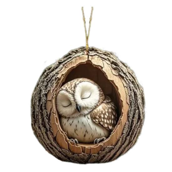 Рождественское украшение в виде животного 2D, плоский акриловый кулон в виде лесного животного, подвесная елка