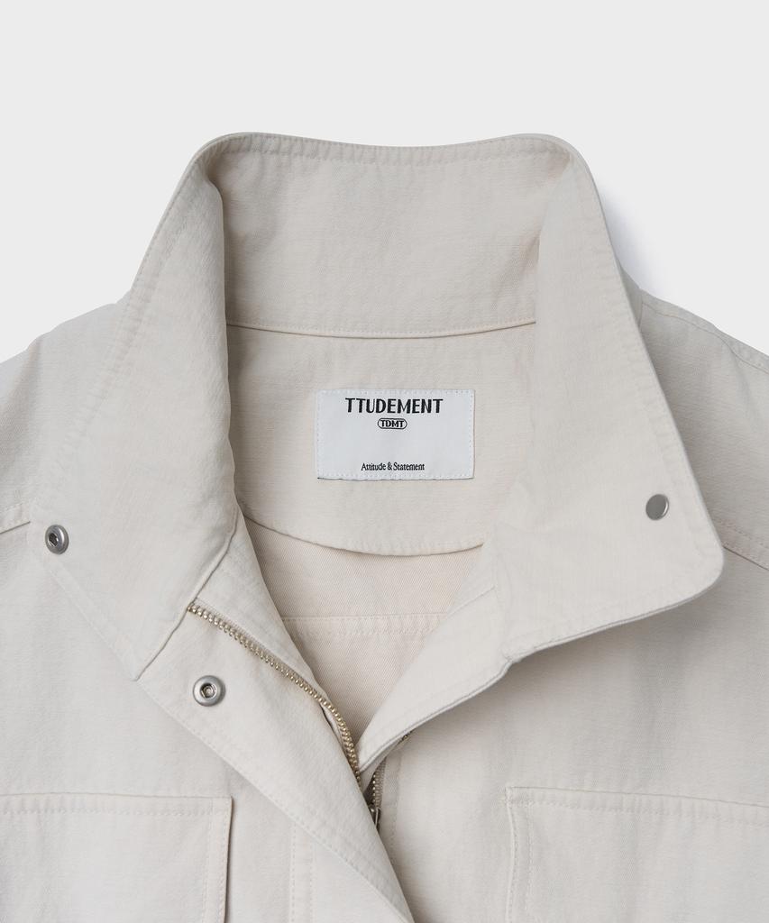 TTUDEMENT Washed Cotton Work Jacket_Beige