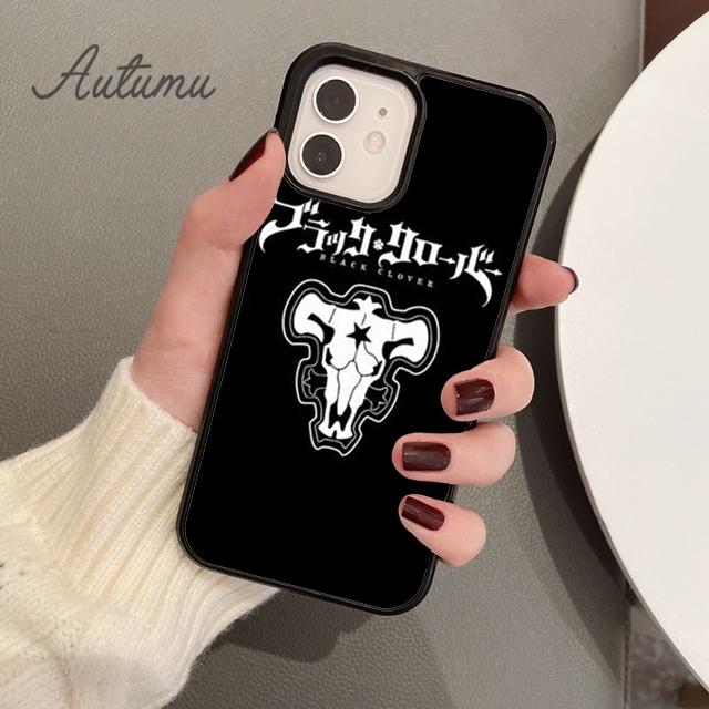 Чехол для телефона с логотипом «Черный клевер» в стиле аниме для iPhone 11 12 13 14 Pro Max mini X XR XS SE 2020 6S 7 8 Plus Samsung Galaxy S21 S22