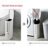Integrated Trash Can Toilet Brush Set Large Capacity Toilet Brush and Waste Bin Set with Lid Multifunction Bathrom Accessories