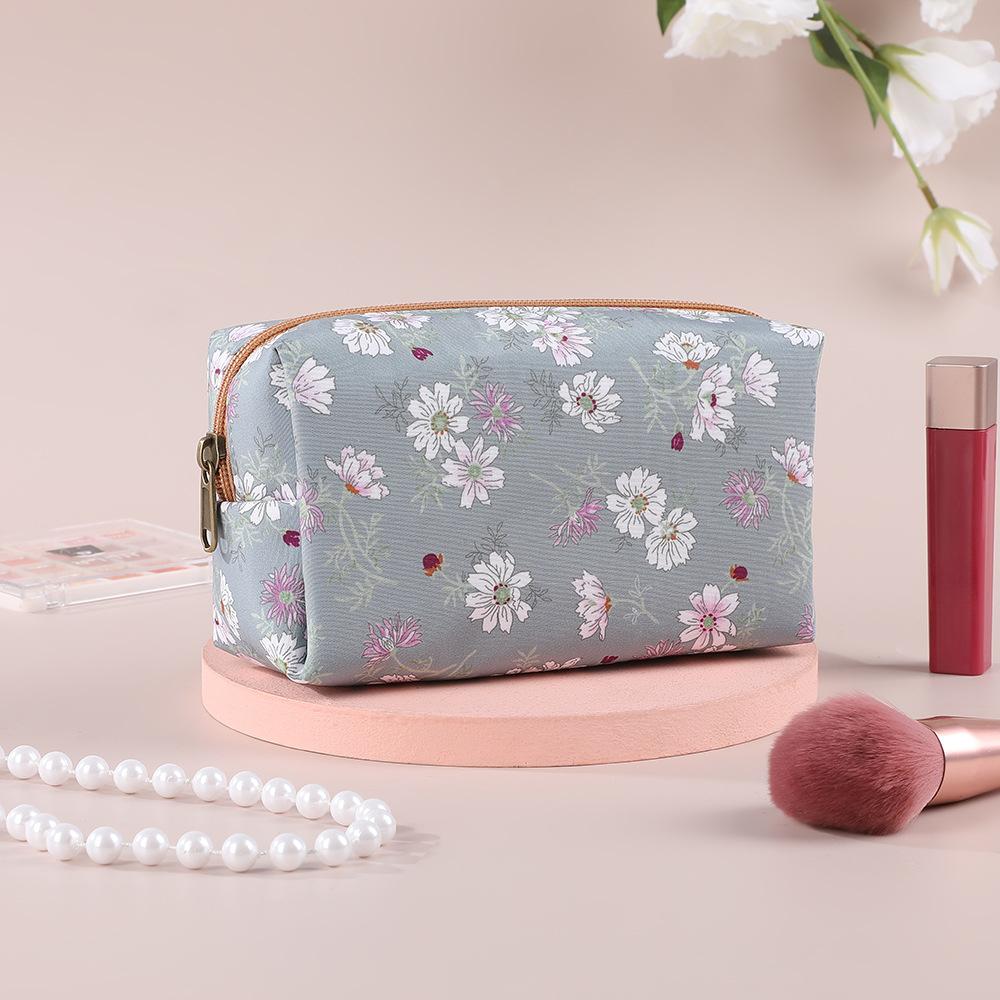 Милая маленькая цветочная хлопковая косметичка женская моющаяся сумка на молнии для женщин и девочек кавайные дорожные косметички