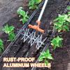 Stainless Steel Manual Rotary Tiller Adjustable Handle Soil Mixing Tool For Garden Farm