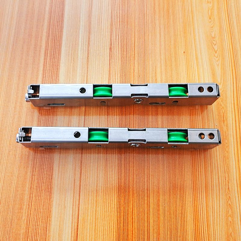 2pcs Old style sliding door pulley grounds Aluminum alloy 13x21 stainless steel silent bath sliding door