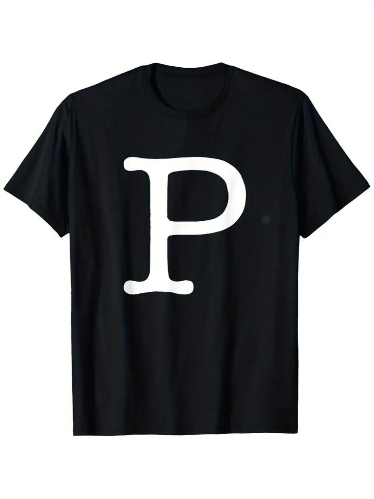 Men's& Women's Matching Halloween Costume Salt& Pepper T-Shirt- Black with P Print