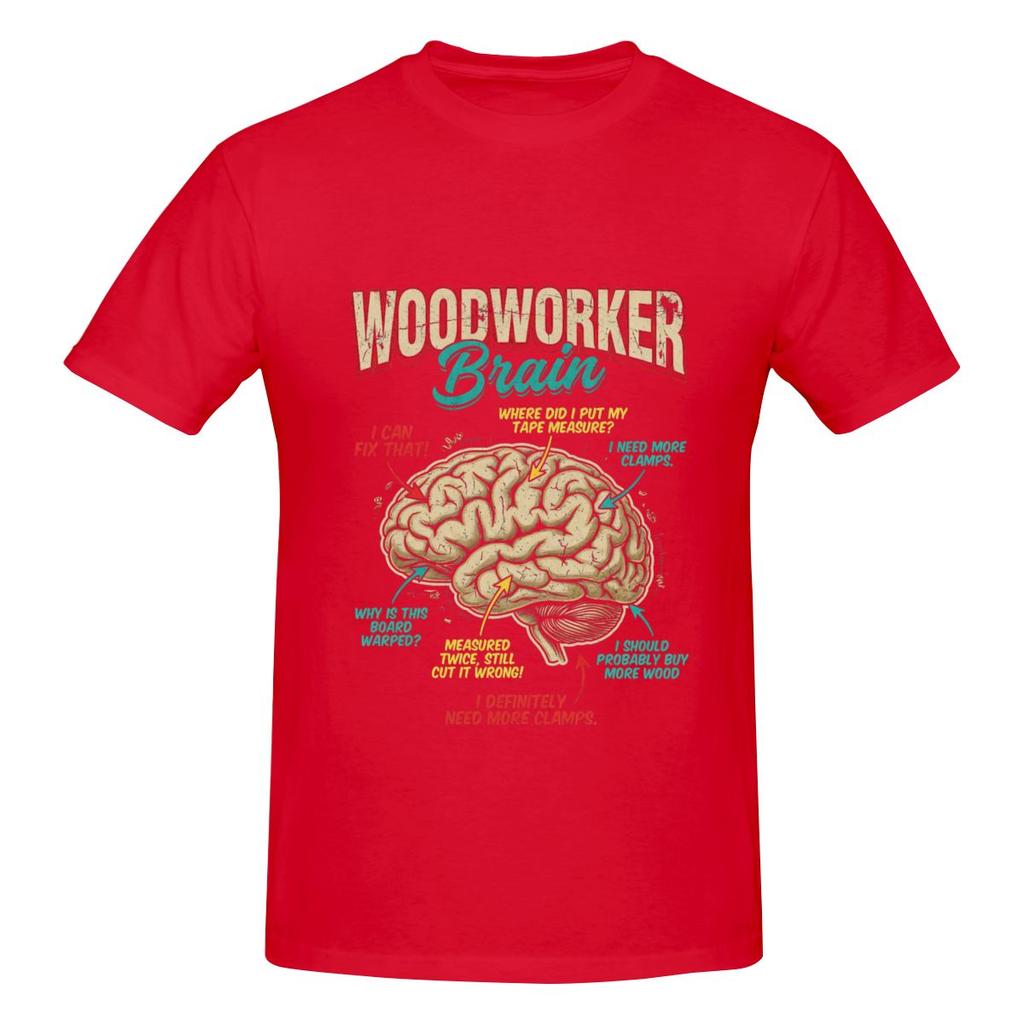 Woodworker Brain Funny Woodworking Humor Lazy Style Tshirt Japanese Style Commuting Atmosphere Shirt