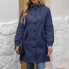 Women's Fashionable Solid Color Hooded Long Sleeved Zipper Pocket Waterproof Windbreaker Loose Trench Coat Jacket