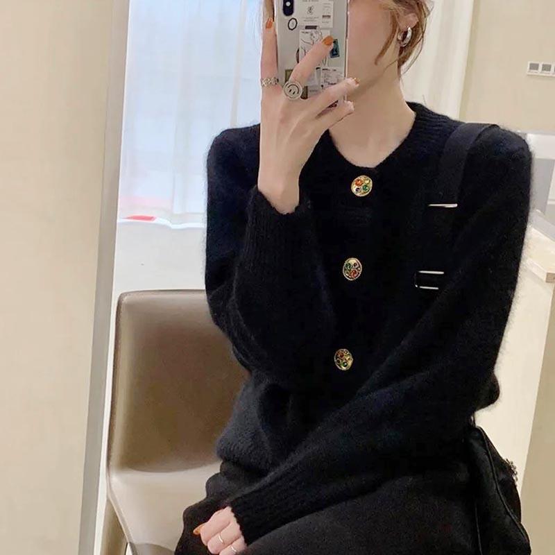 Свитер-кардиган, пальто, женский вязаный свитер, ленивый стиль, осенне-зимний стиль, красный дизайн, верхняя одежда