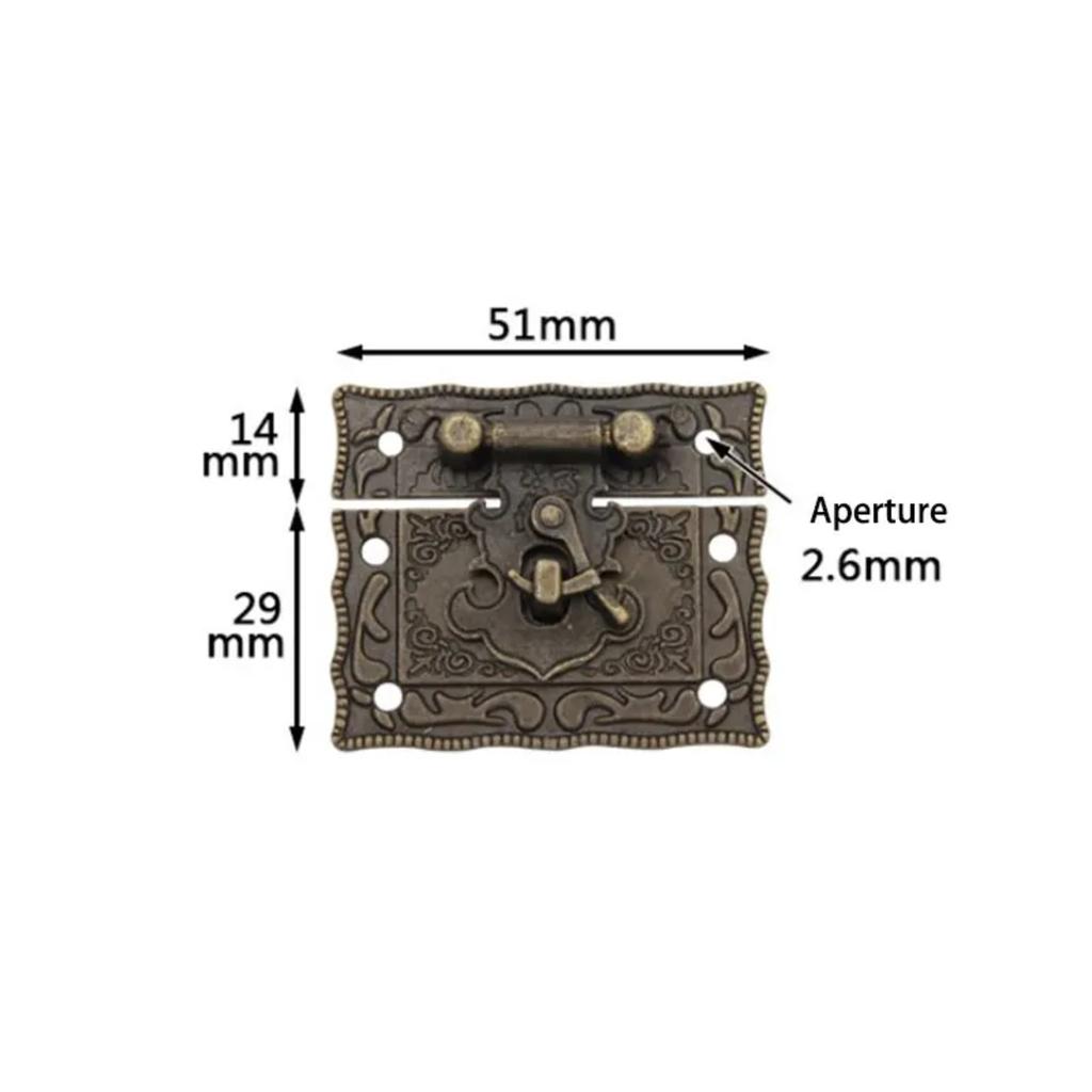 Vintage Box Latch Hasp Clasp Screw Suitcase Cabinet Antique Bronze Jewelry Case Wooden Box Accessories Alloy Buckle