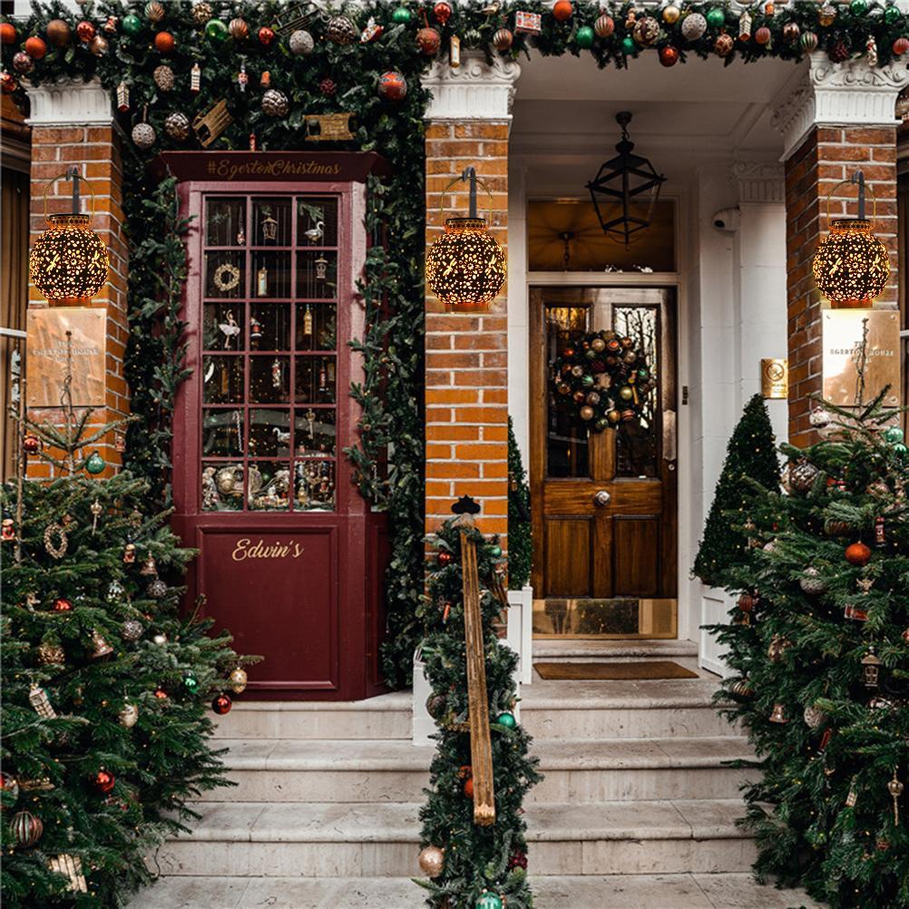Уличный солнечный садовый светильник с выдолбленным теневым фонарем, подвесной светильник на солнечной батарее, садовый ландшафт