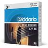 D'Addario Daddario Струны для акустической гитары 80/20 Бронза Light .012-.053 EJ11-3D Упаковка из 3 комплектов [Купола...