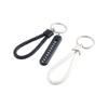 Hand Woven Leather Strap Phone Number Keychain Car Key Clip  Car Key Holder Lanyard Keyring