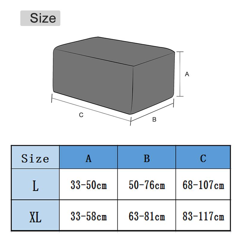 2 Sizes Footstool Cover Elastic Footstool Cover Flexible Furniture Protection Removable Footstool Cover Home