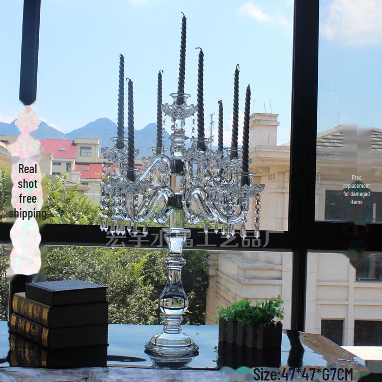 Европейский хрустальный подсвечник с девятью головками для свадеб, дней рождения и декора отелей.