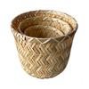 Yellow Desktop Organizer Basket Bamboo Weaving Fruit Basket Drain Basket  Vegetable Fruit Flower