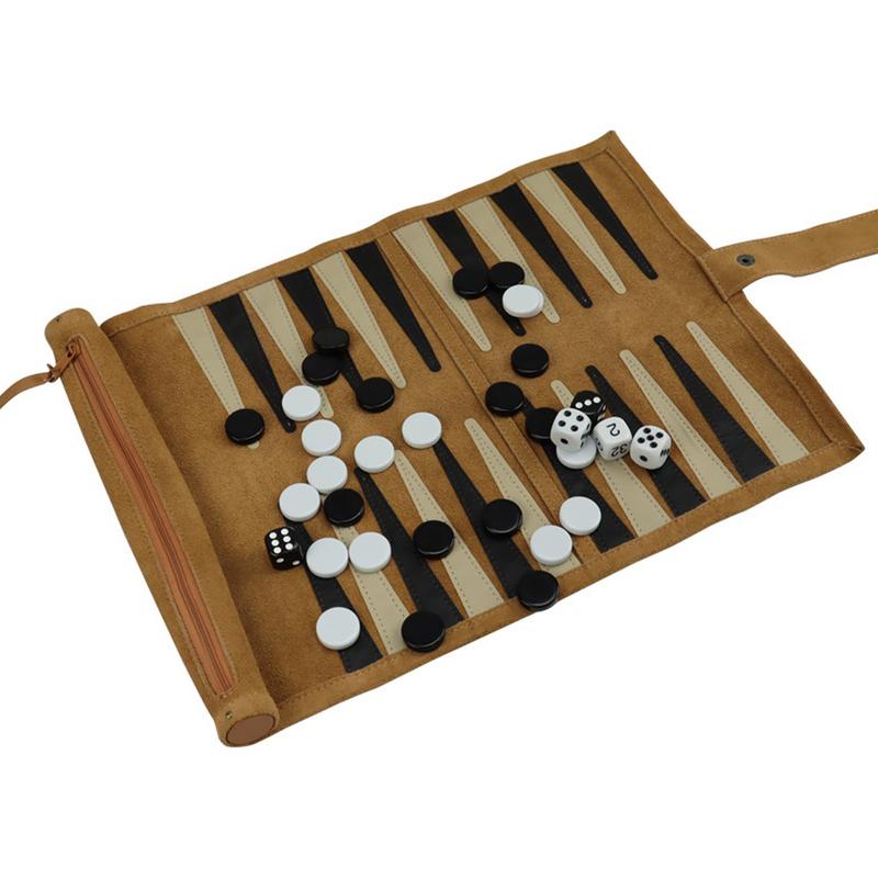 Chess Backgammon Board Folding Backgammon Game Sets Strategy Board Game Playing Pieces Dice Cups For Family
