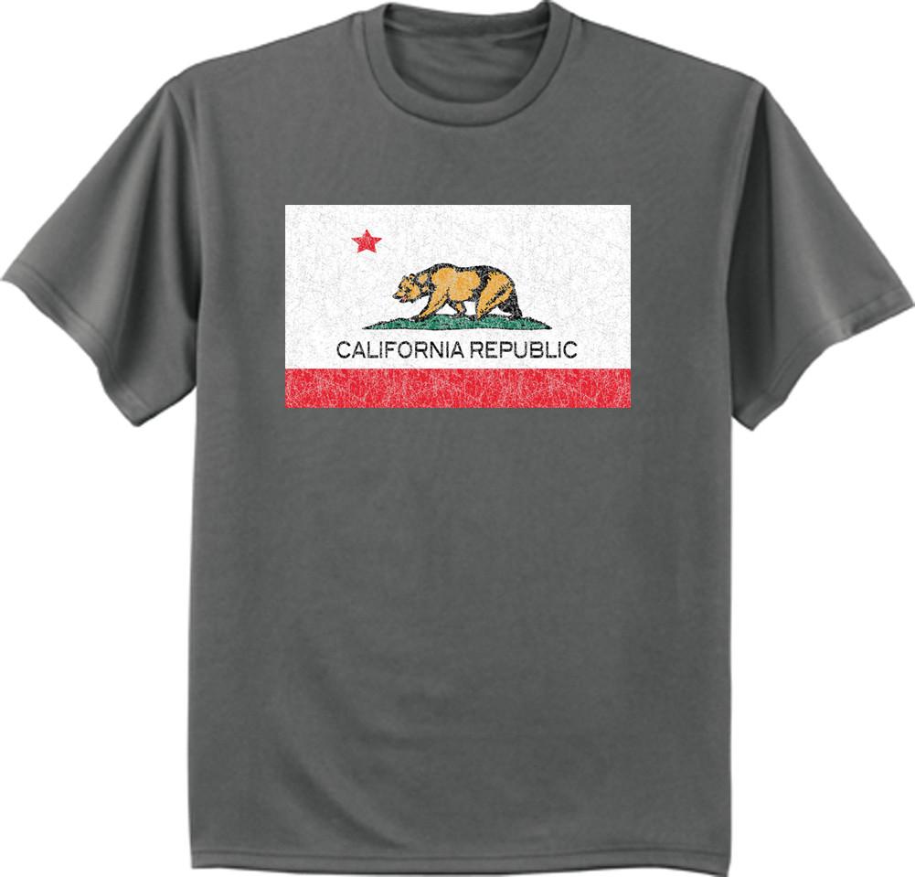 Big And Tall T-Shirt Bigmen Tee California Flag Bear Decal Design King Size
